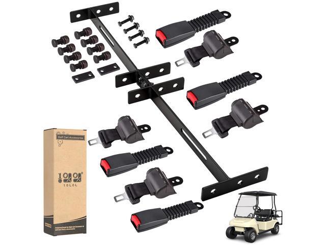 2/3-point Golf Cart Seat Belts, 42' Retractable Belts with Bracket Street-Legal Upgrades Fits Most (2+2) /(4+2) Passenger for Yamaha EZGO TXT RXV...