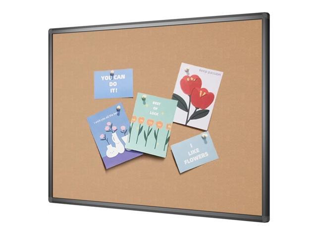 Cork Notice Board, 48 X 32 Inches, Cork Bulletin Board with Black Aluminium Frame