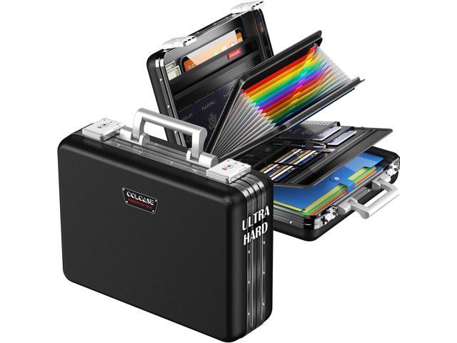 Fireproof Document Box, Ultra Hard Metal Frame Fireproof Safe Box Aluminum Alloy Frame Zipperless All-Around Fireproof Document Organizer with...