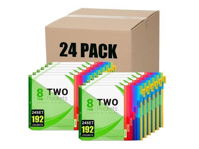 8-Tab Dividers for 3-Ring Binders, 3 Holes Index Dividers with 2 Pockets, Insertable 8 Tabs Binder Divider for 1/2''/1''/2''/3'' inch Binders, 8...