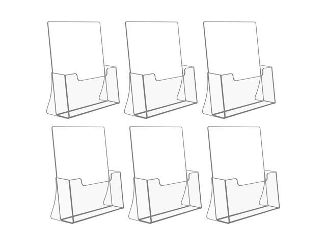 6 Pack Acrylic Brochure Holder 8.5 x 11 inches, Clear Acrylic Literature Holder Plastic Flyer Display Stand, Acrylic Countertop Organizer for...