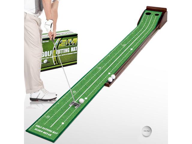 Putting Green Putting matt for Indoors Golf Putting Mat - Indoor Putting with Ball. Putting matt for Golf Practice, Portable and Easy to Clean..