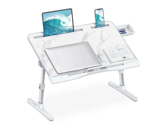 Laptop Bed Desk, Adjustable Laptop Lap Desk with Drawer, X-Large Foldable Bed Table Tray for Bed Couch Floor Desk Writing Working Reading Eating.