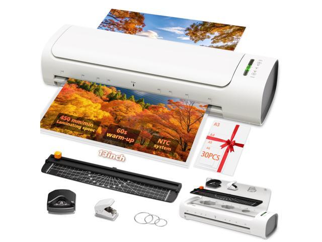 13 Inch Laminator Machine, 11x17 Hot & Cold Thermal Laminator, A3 11-in-1 Laminating Machine with 30 Sheets, 60s Warm-Up, Never-Jam Design.