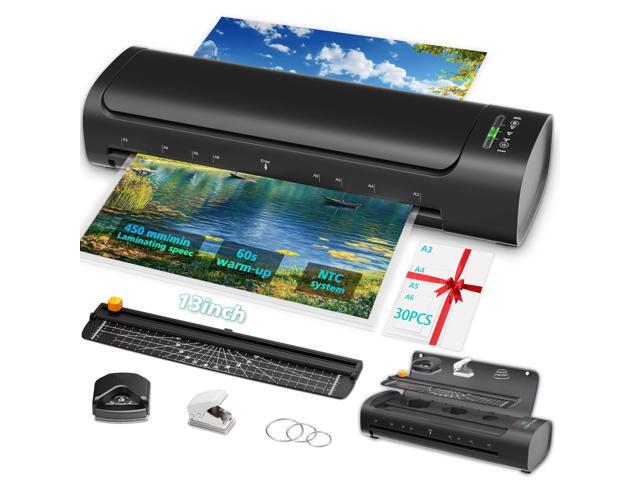 13 Inch Laminator Machine with 30 Laminating Sheets, A3 11-in-1 Hot & Cold Thermal Laminator for Teachers, 60S Fast Warm-Up, 450mm/min, Never-Jam...
