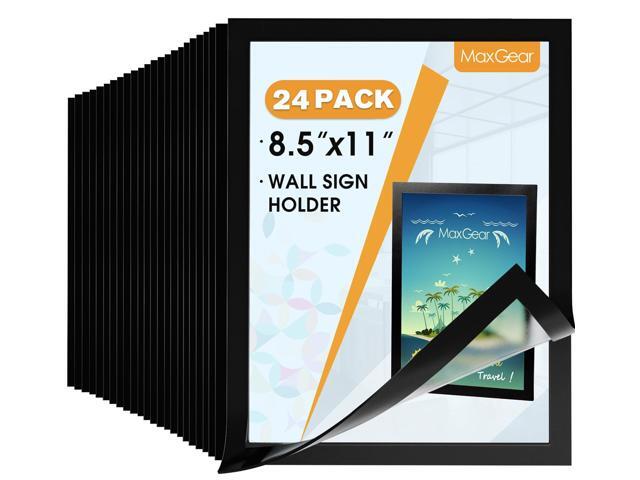 Magnetic Sign Holder 11 x 17, Magnetic Paper Holder, 24 Pack Strong Self-Adhesive Backing, Magnetic Front Opening, Clear PVC, Easy Insert and...