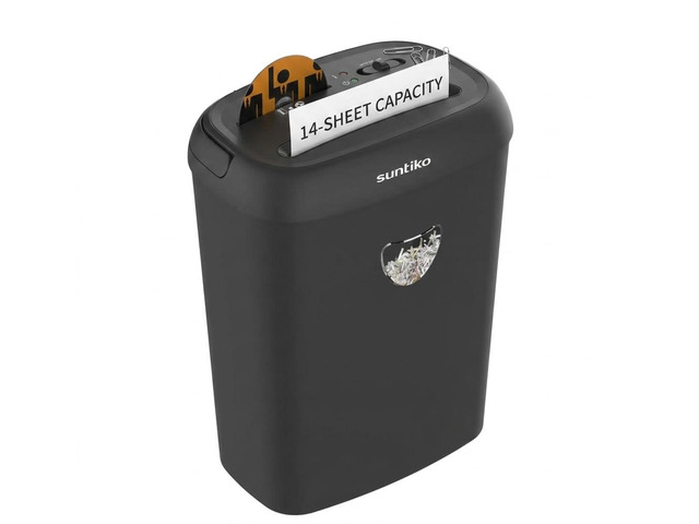 14-Sheet Cross Cut Heavy Duty Paper Shredder for Home Office P-4 Security Level, Jam-Proof System, 6.6Gal Bin, Shredder for CDs & Credit CardETL...