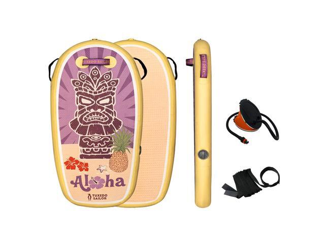 Inflatable Bodyboard - Beach Kids Surf Board - Ultra Lightweight PVC Core Body Board for Beach and Pool,with Wrap Wrist Straps, Foldable, Perfect...