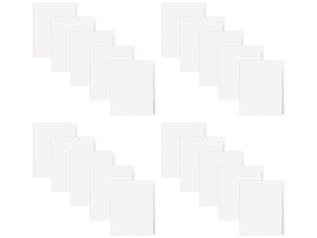 1-25 Legal Exhibit Dividers for 3 Ring Binders, 25-Tab Sets, Allstate Style, 5 Binder Divider Sets (24761) (Pack of 4)
