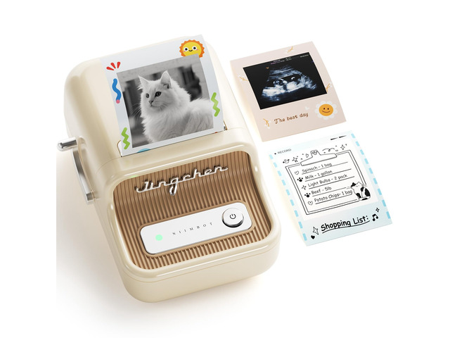 B21 Pro 300 DPI Bluetooth Label Maker with Tape,White Portable Thermal Label Printer, Retro Label Maker Machine for Scrapbook, DIY Crafts, Notes, Memo