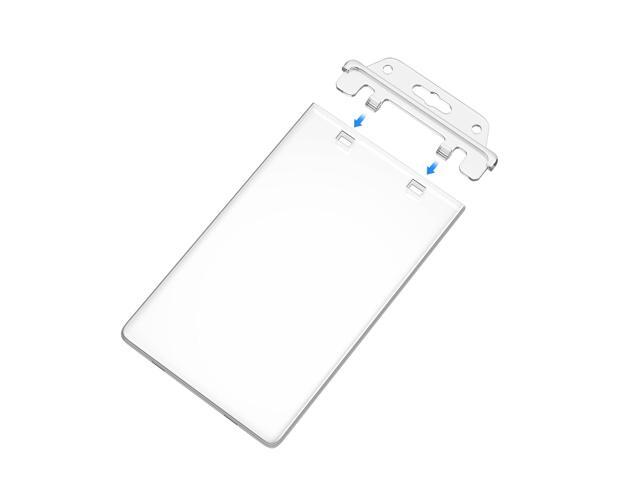 50 Pack Hard Plastic ID Badge Holders, Clear ID Holder for Lanyard, Permanent Locking, Vertical