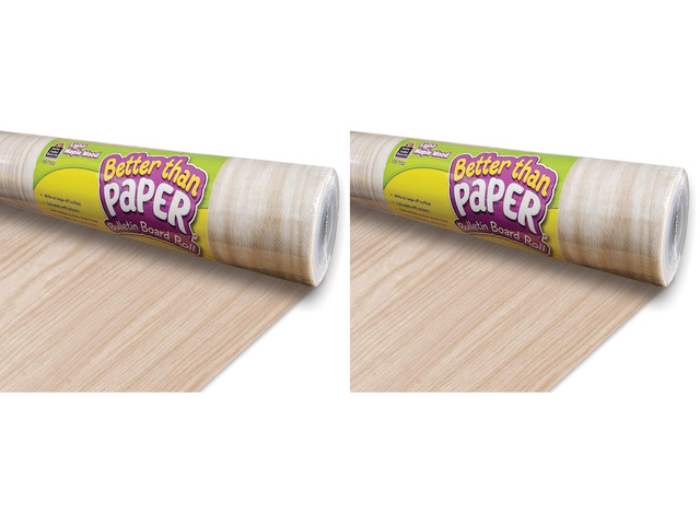 Light Maple Wood Better Than Paper Bulletin Board Roll, 4 feet x 12 feet (Pack of 2)