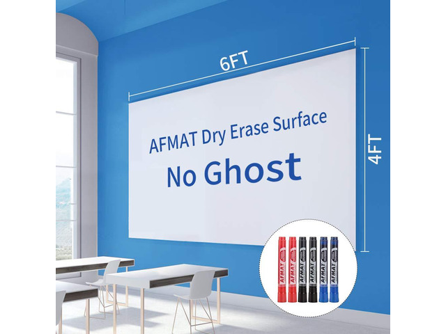 Dry Erase Whiteboard Paper, Large White Board Stickers for Wall, 6x4ft Dry Erase Paper Roll with Adhesive Backing, Perfect Replacement for White...
