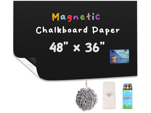 Magnetic Chalkboard for Wall 48' x 36' Self Adhesive Blackboard Wallpaper Peel and Stick Chalk Board Wall Decal Roll with Starter Kit