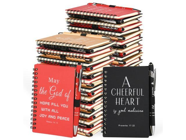 Christian Prayer Journal Spiral Notebooks Bulk with Pens - Small Lined Notepads (4.13x5.43) - Christian Gifts for Women,Church Members & Bible.