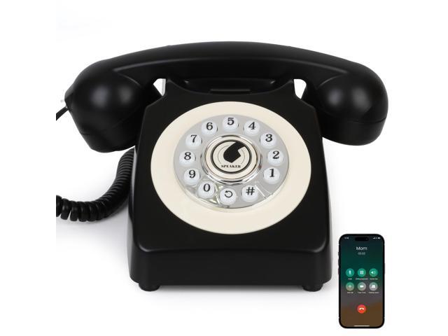 Bluetooth Landline Phone with Handset and Speakerphone, Retro Bluetooth Home Phone, Classic Bluetooth Desk Phone, Cordless Bluetooth Telephone with...