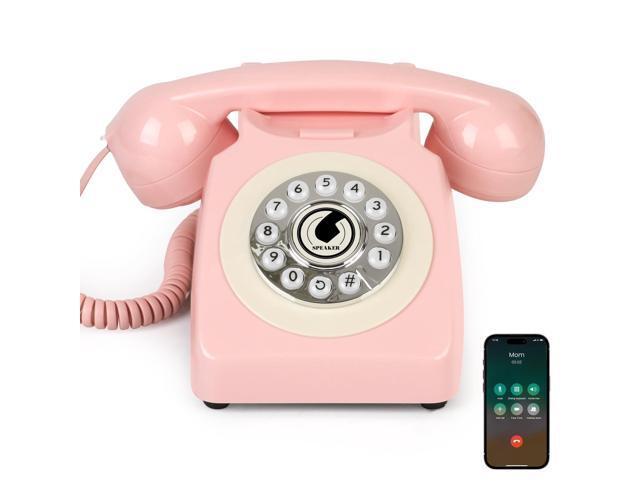 Bluetooth Landline Phone with Handset and Speakerphone, Retro Bluetooth Home Phone, Classic Bluetooth Desk Phone, Cordless Bluetooth Telephone with...