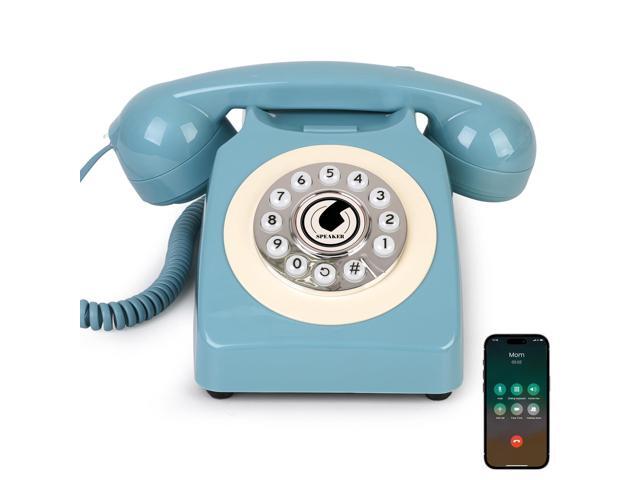 Bluetooth Landline Phone with Handset and Speakerphone, Retro Bluetooth Home Phone, Classic Bluetooth Desk Phone, Cordless Bluetooth Telephone with...