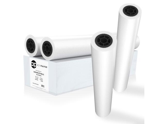 Plotter Paper 24 x 150, CAD Paper Rolls, 20 lb. Bond Paper on 2' Core for CAD Printing on Wide Format Ink Jet Printers, 4 Rolls per Box. Premium...