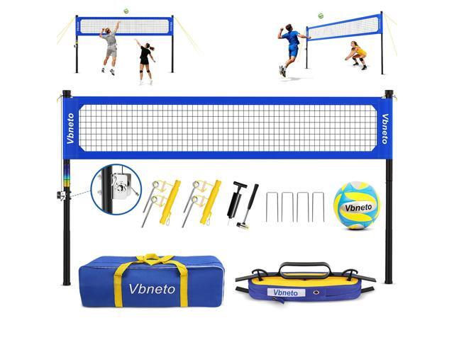 Volleyball Net for Backyard, No Sagging Professional Heavy Duty Outdoor Portable Net Set with Poles, Adjustable Height, Includes Volleyball & Carry.