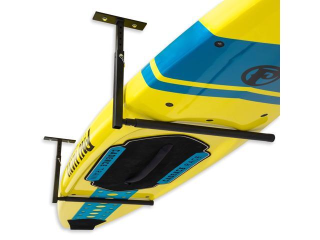 Standup Paddle Board and Surfboard Garage Storage Rack - Adjustable Ceiling Mount Hanger for SUP Storage, Heavy Duty Overhead Paddleboard Organizer.