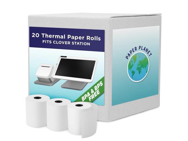 Phenol-Free Thermal Paper for Clover Station 20 Rolls Phenol-free, BPS & BPA free Credit Card Receipt Rolls, Compatible with Clover Station,.