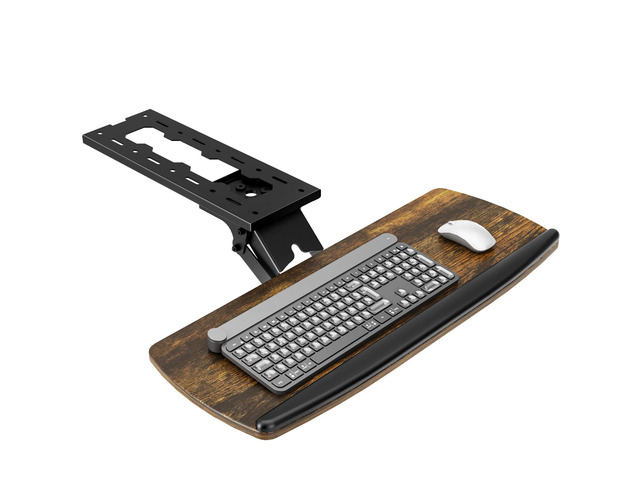 Keyboard Tray Under Desk with Storage Drawer, Height Adjustable Keyboard Tray Slide Out 360Â° Swivel Tilt, Ergonomic Under Desk Mount Keyboard &...