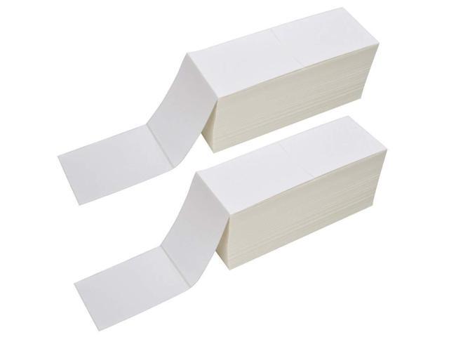 4' x 6' Fanfold Label Direct Thermal Labels - White Shipping Mailing Postage Labels, Perforated, Permanent Adhesive 2000 Labels Per Stack (2 Stacks.