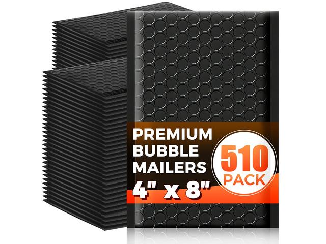 510-Pack Bubble Mailer 4'' x 8'' - Self-Sealing Waterproof Small Mailing Envelopes Padded Lightweight Shipping Bags for Accessories, Small Parts,...