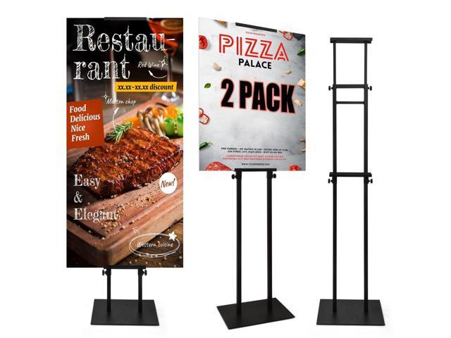 Floor Poster Board Stand, Double-Sided for Board & Foam Sign, Adjustable Metal Sign Holder, Height Up to 82Inches Poster Stand for Display Pedestal...