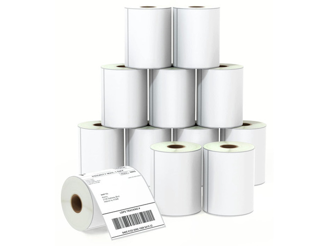 4' x 6' (102 mm x 152 mm) Shipping Labels Compatible with Zebra & Rollo Label Printer(not for dymo 4XL), Premium Adhesive & Perforated [12 Rolls,...