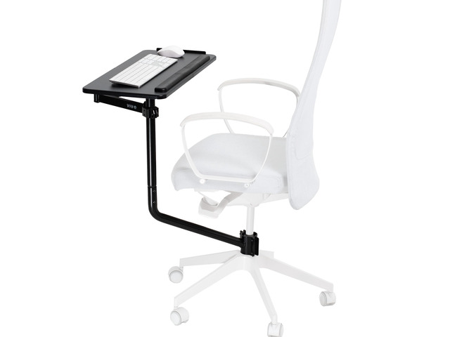 Office Chair Mounted 26 x 12 Inch Keyboard and Mouse Tray, Ergonomic Tilt, Full Motion 360 Degree Rotation, Black, MOUNT-KB08C