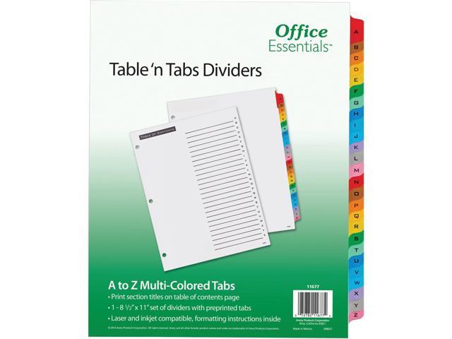 11677 Table 'n Tabs Dividers, 26-Tab, Letter (Pack of 12)