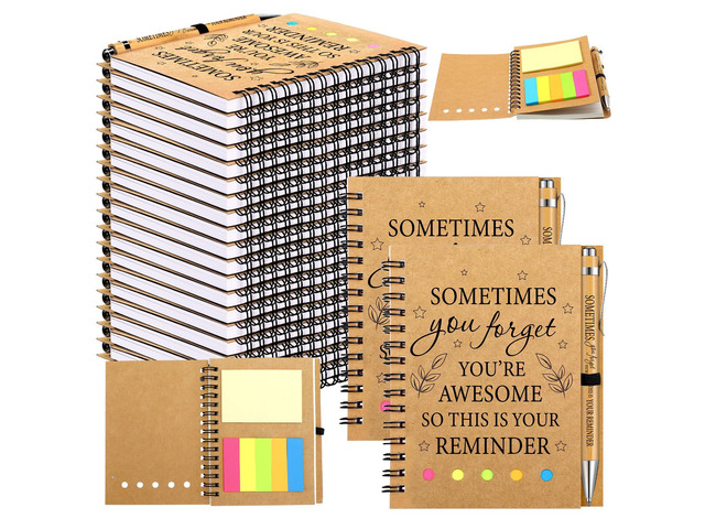 100 Pcs 100 Pcs Employee Appreciation Gifts, Awesome Inspirational Gifts Set, Mini Spiral Notebooks with Pen,Motivational Thanks Gift for Staff...
