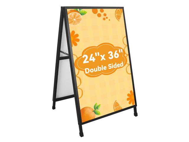 2 Pack Heavy Duty A-Frame Sign 24x36 Inch Double-Sided Sidewalk Sign, Foldable Metal Sandwich Board for Outdoor Use (Frame Only)