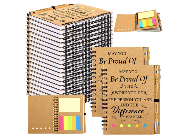 100 Pcs 100 Pcs Employee Appreciation Gifts, Proud Inspirational Gifts Set, Mini Spiral Notebooks with Pen,Motivational Thanks Gift for Staff...