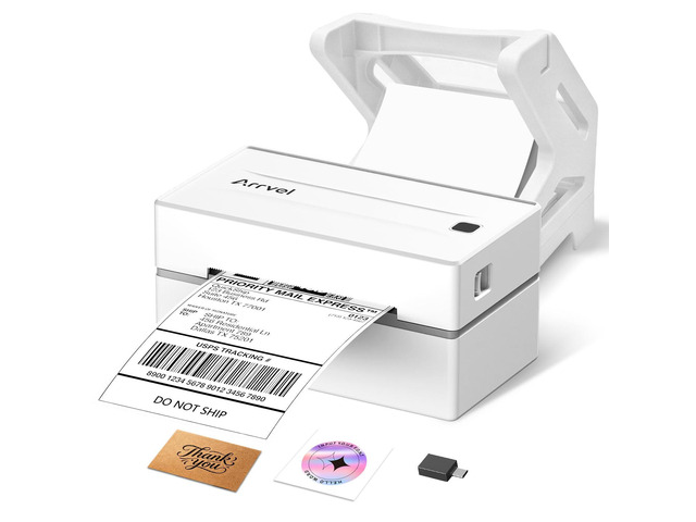 Bluetooth Thermal Label Printer w/ Stand, 4x6 Shipping Label Printer Wireless Printing for Small Business, Compatible with iPhone Android Windows...