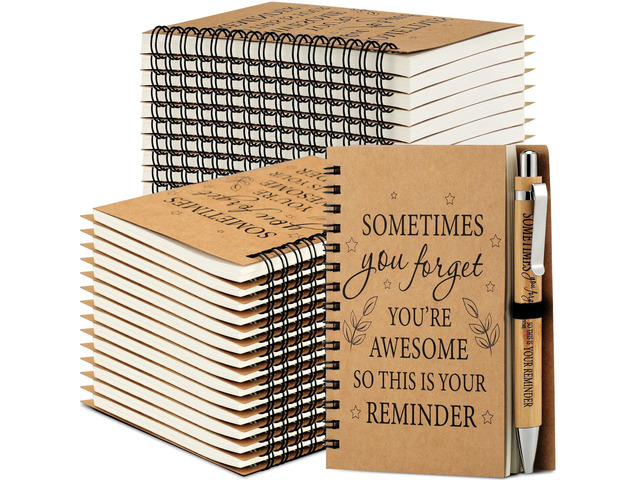 100 Pcs Employee Appreciation Gifts Inspirational Gifts Set Mini Spiral Notebooks with Pen May You Be Proud of The Work You Do Motivational Thanks...