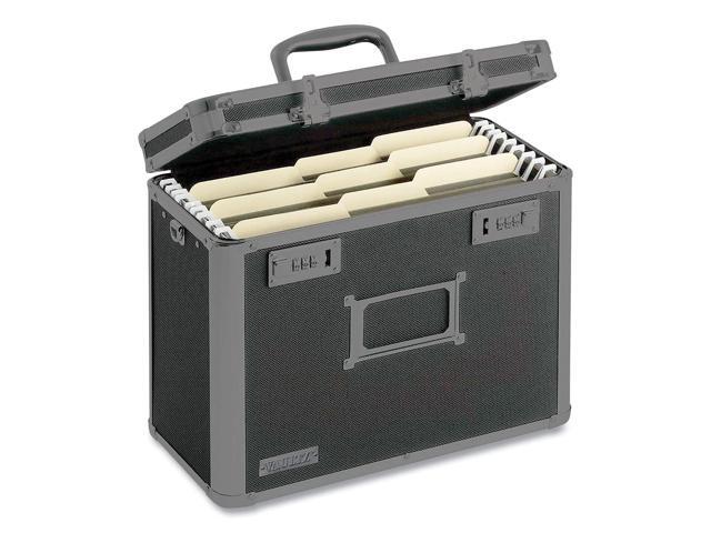 File Organizer Storage Box - 14 x 7 x 12.19 Inch Letter Size, Portable Locking Storage Totes with Dual Combination Locks for Filing Office.