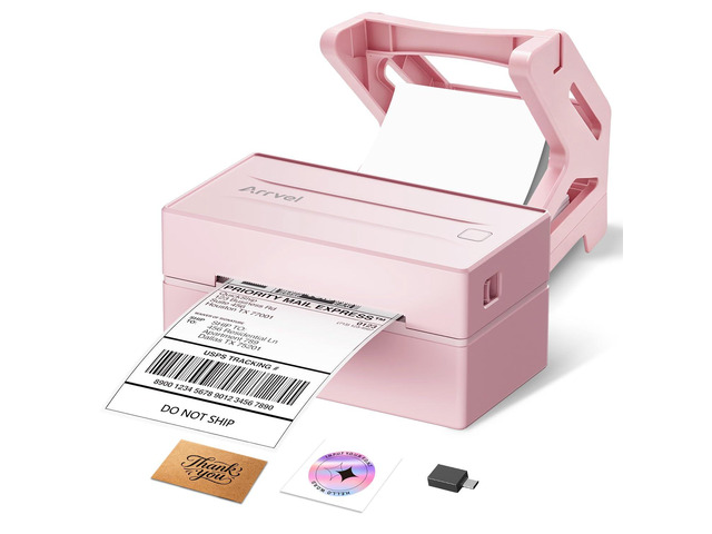 Bluetooth Thermal Label Printer w/ Stand, 4x6 Shipping Label Printer Wireless Printing for Small Business, Compatible with iPhone Android Windows...