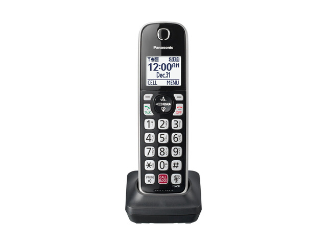 Cordless Phone Handset Accessory Compatible with KX-TGD86x Series Cordless Phone Systems - KX-TGDA86S (Black with Silver Trim)