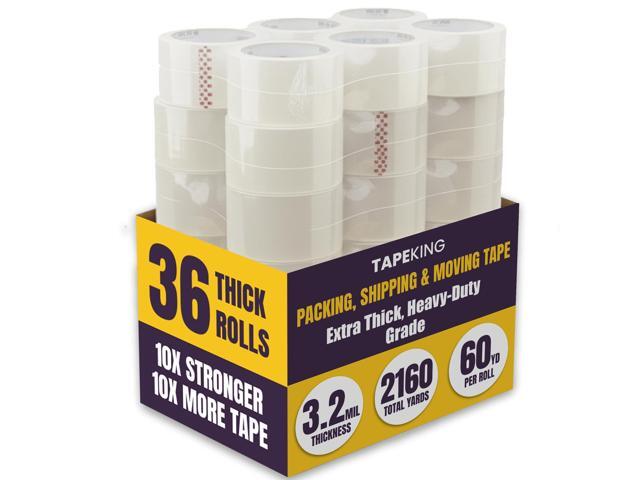 Clear Packing Tape Super Thick - 60 Yards Per Roll (Case of 36 Rolls) - Strong 3.2mil, Heavy Duty Adhesive Commercial Depot Tape for Moving,...