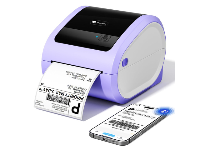 D520BT Bluetooth Thermal Label Printer with Built-in Paper Bin 4X6 Wireless Shipping Label Printer, for Small Business & Packages, Compatible...