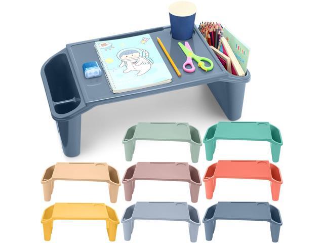 8 Pcs Kids Lap Desk Tray Bulk 19.7x9.6x7.1in Portable Lap Tray for Kids Plastic Table with Side Storage Space for Bed Classroom Laptop Children Car.