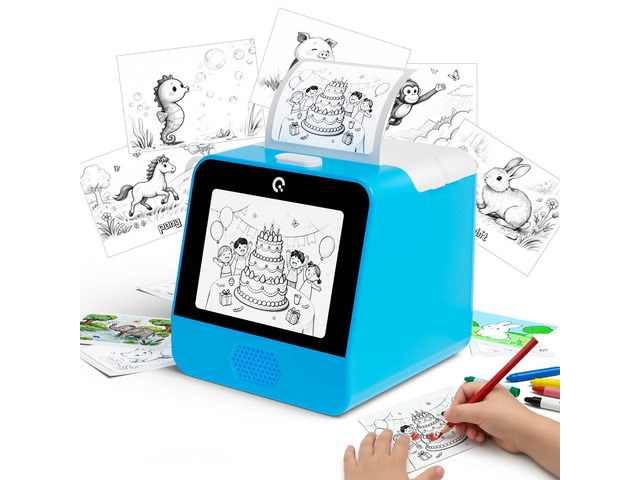 AI Voice Sticker Printer for Kids, PortableThermal Printer with Display Screen, Voice Control Mini Printer, Instant Thermal Printer Toy for DIY and...