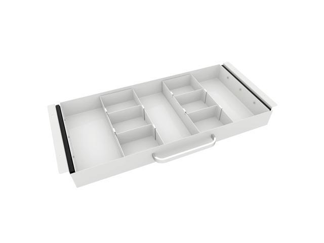Large Size Under Desk Slide out Pencil Drawer White with Adjustable Space Divider Design for Storing Pencil and Office Accessories, Underdesk Pull...