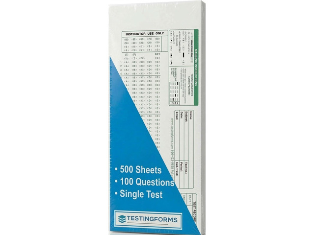 Testing Forms 882-E Scantron Compatible TEST-100E (500 Sheet Pack)