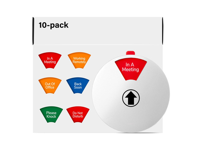 Office Door Signs, Do Not Disturb, In a Meeting, Working Remotely, Out of Office, Back Soon, Please Knock, 6 Options Privacy Wheel Sign, Business...