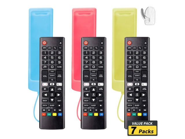 (Pack of 3) Replacement Remote Fit LG TV Remote with Anti-Lost Glow Protective Silicone Cover & Hook, Universal for LG All Smart LCD LED HDTV UHD...