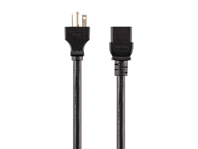 Heavy Duty Extension Cord - 8 Feet - Black NEMA 6-20P to IEC 60320 C19, 12AWG, 20A, 125V, for High-Performance Computers and Network Devices